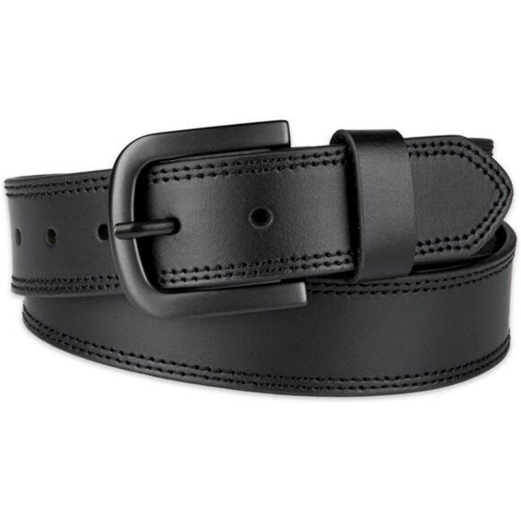 Mens Genuine Leather Belt Classic Brown Work Casual Jeans Pants Adjustable - Picture 2 of 7